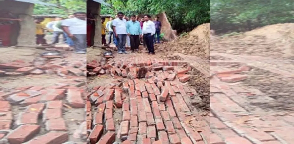 1685265835937 - बाउंड्री वाल गिरने से महिला की दबकर मौत ।