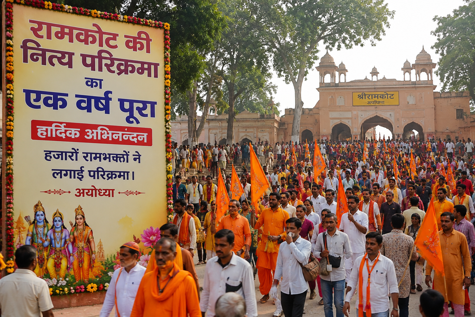 file 0000000078cc821197816d2a236e74ea - रामकोट की नित्य परिक्रमा का एक वर्ष पूरा, हजारों रामभक्तों ने लगाई परिक्रमा।