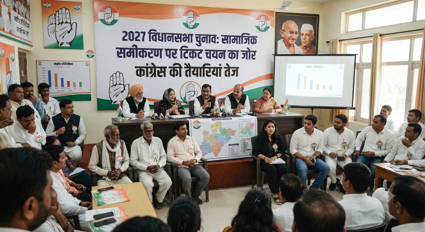 1789208607857 - 2027 विधानसभा चुनाव को लेकर कांग्रेस की तैयारियां तेज, सामाजिक समीकरण पर टिकट चयन का जोर।
