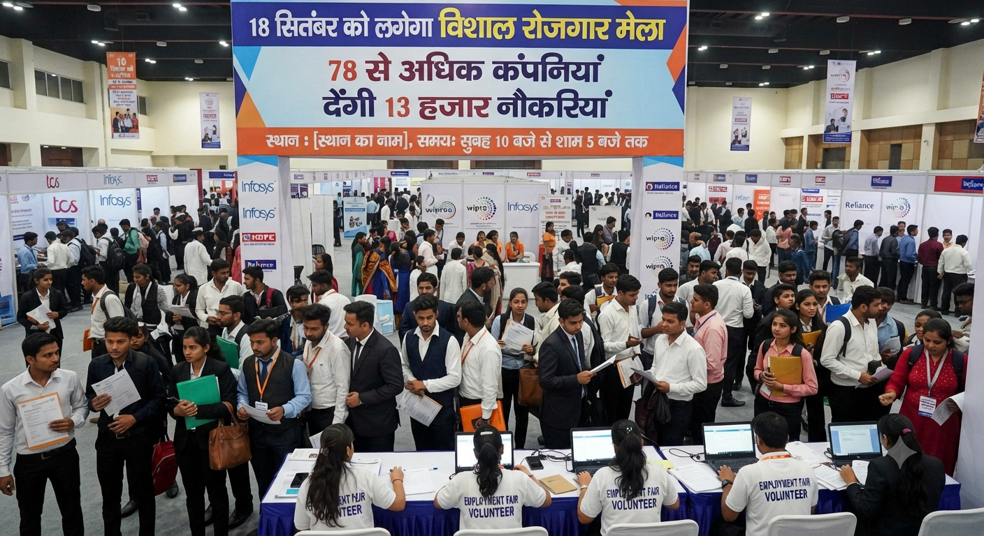 1789701823720 - 18 सितंबर को लगेगा विशाल रोजगार मेला, 78 से अधिक कंपनियां देंगी 13 हजार नौकरियां।