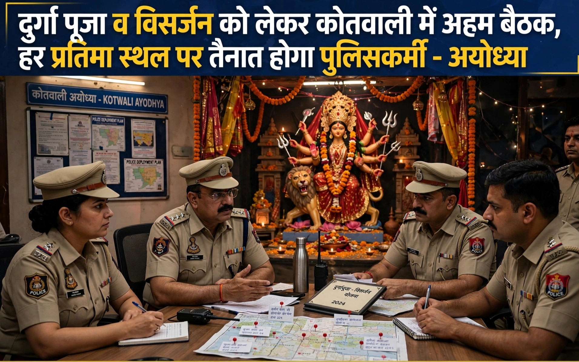 IMG 20261004 101213 - दुर्गा पूजा व विसर्जन को लेकर कोतवाली में अहम बैठक, हर प्रतिमा स्थल पर तैनात होगा पुलिसकर्मी।